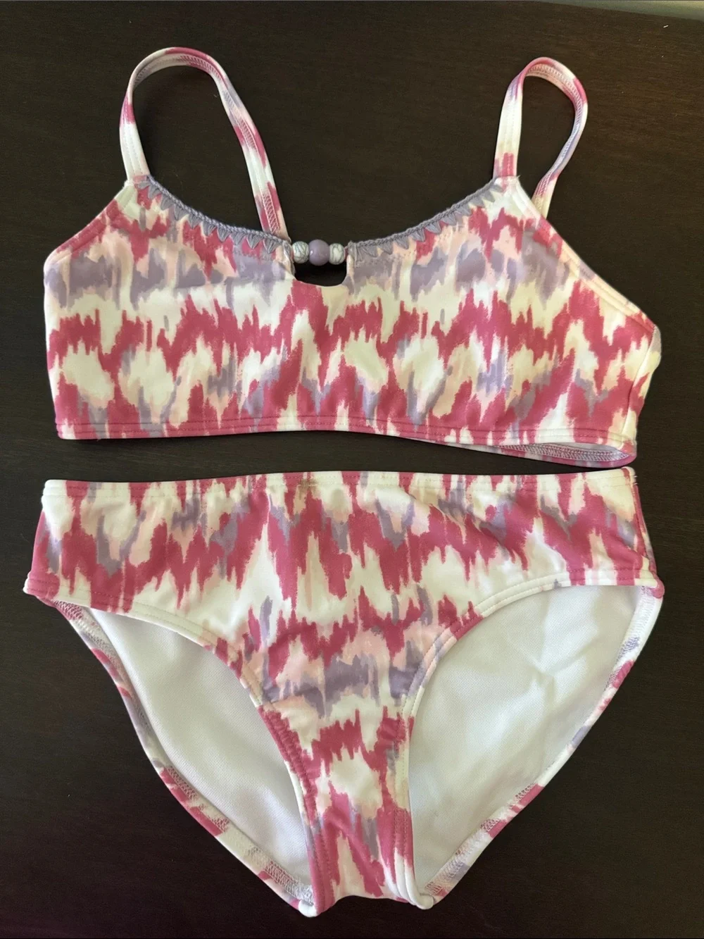 Abercrombie Kids Girls Pink & Lavender Printed Two-Piece Swim Set